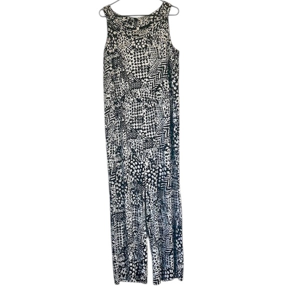 Style & Co. Pants - Style & Co. Black and White Geometric Wide Leg Jumpsuit - Size: 2X